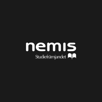 Logo for the Nemis brand in white on a gray background